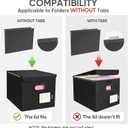 BALEINE File Organizer Box with Lid, Collapsible File Folder Organizer with Plastic Slide, Hanging File Folder Box for Office Document Storage (1 Pack, Black)