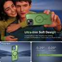 Magnetic for iPhone 13 Case/iPhone 14 Case, [Compatible with Magsafe & Military-Grade Protection] Slim Translucent Matte Phone Case for iPhone 13/14 6.1 inch,Midnight Green