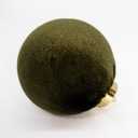 12PCS Green Velvet Christmas Ornaments Set  Large Flocked Shatterproof Baubles for Xmas Tree Decoration, Hanging Ornaments for Holiday & Home Dcor (Green, 4 Inch / 10 cm)