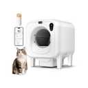 TOPNOTCH GENERAL Self Cleaning Litter Box, Extra Large Automatic Cat Litter Box Self Cleaning for Multiple Cats, App Control, Safety Protection, Ultra-Quiet,Includes Trash Bags,White