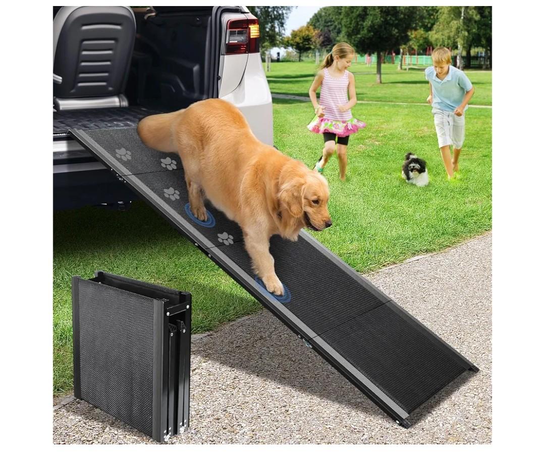 Dog Ramp, Dog Ramp for Car with Anti-Slip Surface, 63''x17.3'' Folding Pet Ramp for Large Dogs to Get on Truck SUV Van Up to 250LBS, Car Ramp for Dogs Dog Stairs for Bed Couch Outdoor Indoor