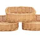 Rectangle small wicker baskets for sundries 3pcs storage bins. (Natural)