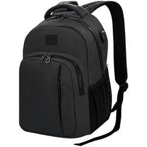 WOLT Laptop Backpack for Men Women for 15.6 Inch and 17 Inch Notebook, Travel Backpack Carry On Flight Approved with Computer Compartment, College Bookbag with USB Charging Port (Black)
