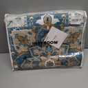 Washable Area Rug, Boho Rugs, 4x6 Rugs for Living Room Retro Flowers Machine Non-Slip Bedroom Rug Vintage Rug Distressed Carpet for Dining Room Office Carpet(Blue-Khaki)