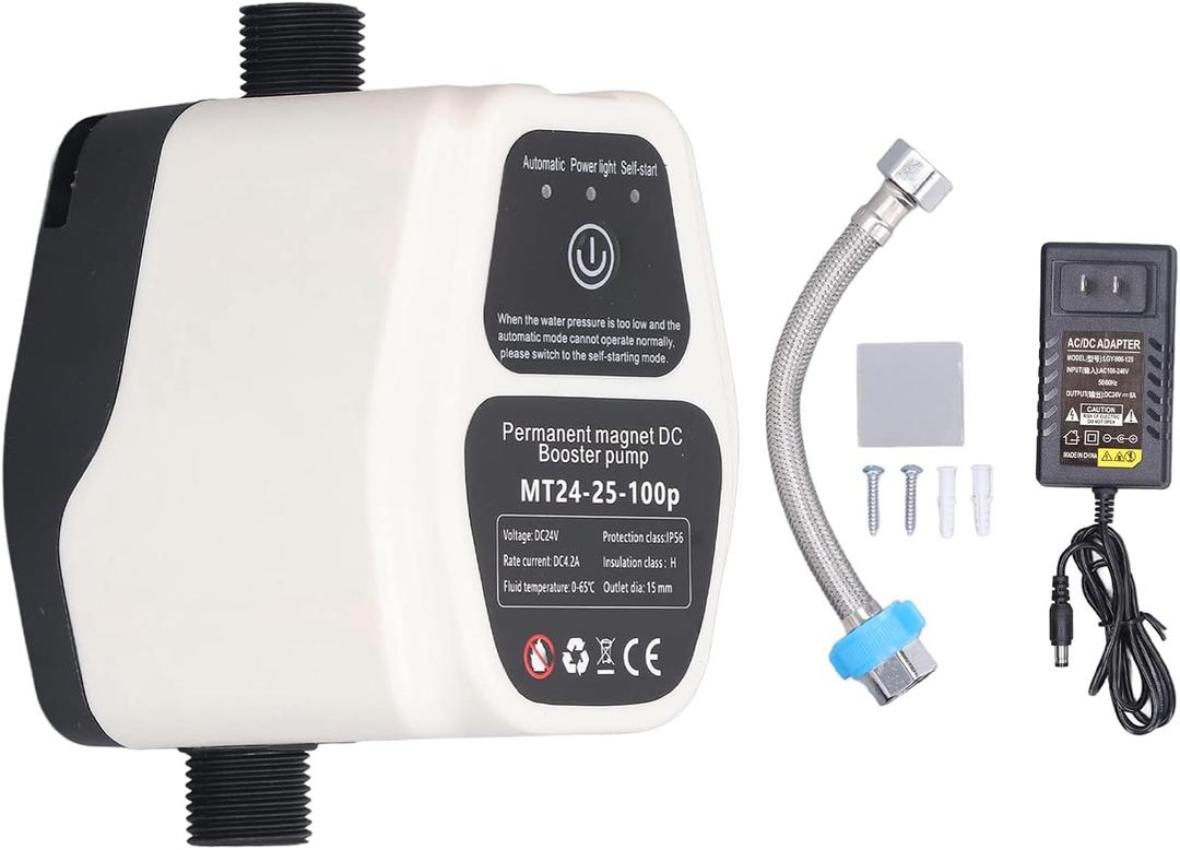 Water Pressure Booster Pump Automatic Domestic Booster Pump, 100W 24V 25L Full Automatic Intelligent Sensing Quiet Water Pressure Boost Pump, Quiet Water Pressure Boost Pump