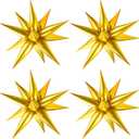 Gold Star Balloons, 12 Point Spike Explosion Star Foil Balloons for Birthday, Wedding, Graduation Decorations Anniversary Backdrop (Gold) 