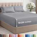 Extra Deep Full Sheet Set - 4 Piece Breathable & Cooling Bed Sheets - Easily Fits 18 to 24 inch Mattress - Ultra Soft, Wrinkle & Fade Free with Extra Deep Pockets - Hotel Luxury Bedding - Steel Blue