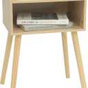 MaxSmeo Nightstand, Mid Century Modern Side Table Bedroom with Storage, Small End Bedside Table with Solid Wood Legs for Living Room, Office Small Spaces (Natural)