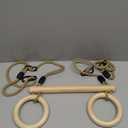 YAERSI Children's Trapeze Swing Bar with Wooden Gym Rings,Trapeze Bar for Swing Set