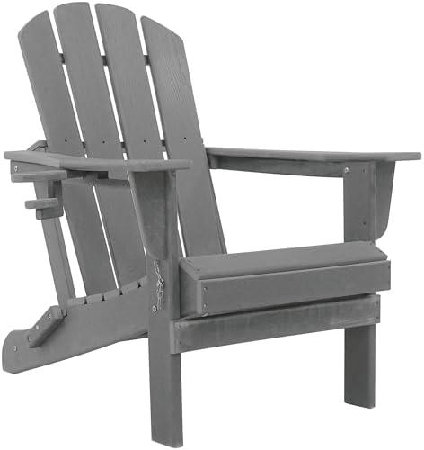 Adirondack Chairs, HDPE All-Weather Adirondack Chair, Fire Pit Chairs (Folding, Grey)