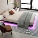 Floating Bed Frame Full Size with LED Lights Metal Platform Bed No Box Spring Needed Easy to AssembleFull