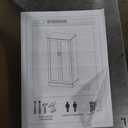 50" LED Kitchen Pantry Cabinet with 3 Adjustable Shelves and 2 Doors Wood Pantry Storage Cabinet with Handle for Kitchen Living Room and Dinning Room White