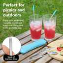 Travel Utensils Set with Case 4 Pack, Reusable Stainless Steel Portable Cutlery (Fork, Spoon, Knife, Straws & Cleaner) for Work, Dorm, Camping, Lunch Box, Compact Durable Silverware by Ecoberi (Pink)