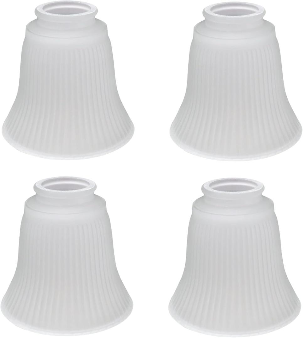 Aspen Creative 23036-4A Transitional Frosted Bell Shape Ceiling Fan Glass Shade.2-1/8"Fitter.Size:4-3/4"D x 4-5/8"H.4Pcs/Pack