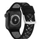 h WithIt Black / Grey spots silicone band for  42 and 44mm Apple Watch