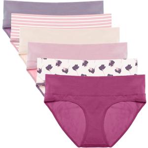 Intimate Portal Maternity Underwear | Pregnancy Postpartum Panties | Foldable Briefs Under the Bump (Large, 6-pk Floreus)