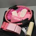 LIONSCOOL Pilates Ring Set  14" Anti-Deformation Magic Circle with Padded Handles, Mini Ball, Resistance Bands, Guide & Bag (Pink Pro)