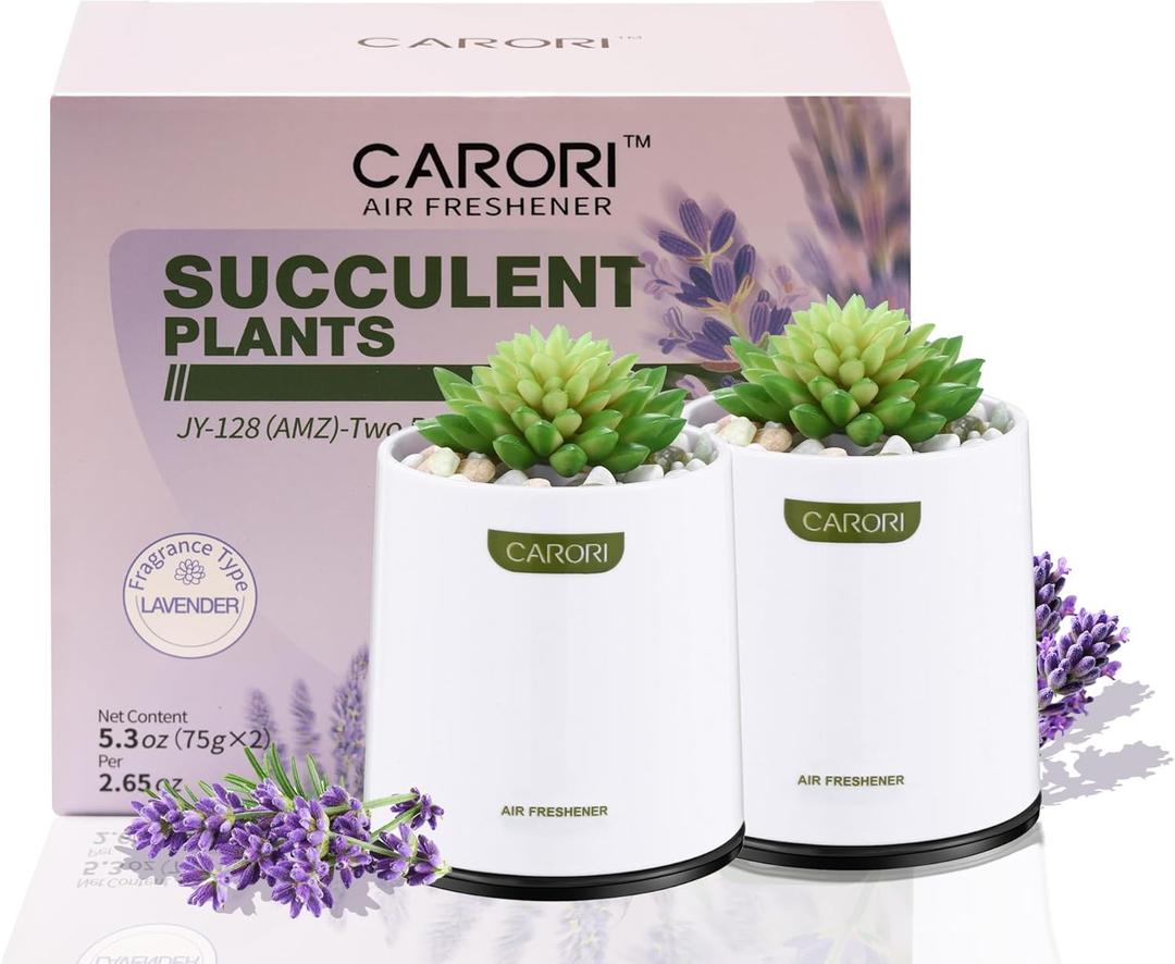 2 Pack Artificial Succulent Plants with Subtle Lavender, Faux Indoor Plants for Home Decor, Small Fake Plant for Bathroom, Bedroom, Office Decor, Aesthetic Room Accessories, Housewarming Gift