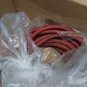 Rubber Air Hose,50-Feet x 3/8-Inch, 300 PSI, Red Heavy Duty Air Compressor Hose With Double 1/4" MNPT Brass Endings