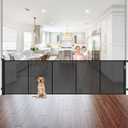 Reinforced 42" Tall Pet Gate 96" Wide Retractable Baby Gate, Indoor/Outdoor
