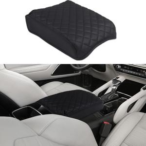 Aunginsy Car Leather Center Console Protector Cover Compatible with Kia Telluride 2020-2025 Center Console Armrest Seat Box Cover Cushion Lid Protector Pad Waterproof Anti-Scratch Interior Accessories (Black)