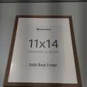 upsimples 11x14 Picture Frame, Natural Solid Wooden Picture Frames, Display 8x10 with Mat or 11 x 14 Without, Vertical or Horizontal Wall Hanging, 1 Pack, Brown