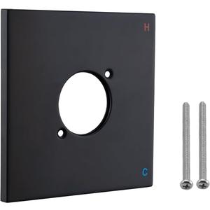 Replacement Escutcheon Plate for Delta 13/14 Series, for One-Handle Tub and Shower Faucets, Single Metal Square Shower Escutcheon Kit, Matte Black