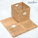 Water Hyacinth Storage Baskets For Shelves, 12x12 Cube Storage Organizer, Square Wicker Basket, Cube Organizer, Woven Basket, Canastas Para Organizar, Cestas Para Baskets For Shelveszar, 2 Pcs