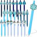 Feifeiya 24 Pcs Winter Pens Bulk 0.7mm Snowflakes Snowman Penguin Cute Cartoon Writing Black Ink Retractable Ballpoint Pens for School Office Supplies Holiday Party Gifts