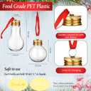 Jinei 24 Pieces Christmas Tree Fillable Hanging Ball Ornaments 50 ml Clear Plastic Fillable Light Bulb Ornament with Ribbon and Sticker for Home Christmas Holiday Party Decor