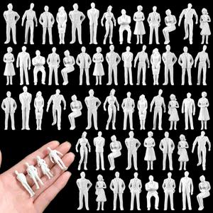 Namalu 100 Pcs 1: 50 Scale 1.38 inch White Unpainted Mini People Figures Miniature People for Model Trains Architectural Standing and Sitting Mini Diorama Figures for Architectural Project Scenes