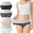 DAVID ARCHY Womens Underwear, Bamboo Rayon Women's Briefs - Moisture Wicking Panties, Soft & Breathable, 4 Pack (Large, A-light Skin + Black + White + Dark Gray)