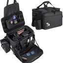 Patrol Bag Law Enforcement, Police Gear Bag for Car Front Seat Organizer with Cup Holders, MOLLE System, Fits Vehicle Passenger Seat (Black)