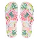 Tropical Print Women's Rubber Flip Flops Shoes Beach Sandals, 7/8M
