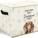 Funny Weiner Dog Toy Basket, Dachshund Home Decor, Dachshund Lovers Gifts Collapsible Pet Dog Toy Storage Bin Box Basket Organizer, Pet Supplies for Dogs