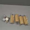 Solid Wood Furniture Legs, 4Pcs Modern Round Wooden Bun Feet Sofa Legs with Threaded M8 Hanger Bolts & Mounting Plate & Screws for Sofa Couch Cabinet Bed(4 inch /10cm,Varnish)