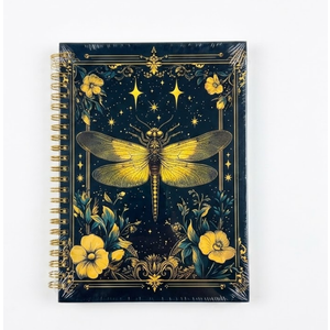 Vintage Floral  Spiral Notebook, Mystical Witchy Sun and Moon Journaling Notebooks, Dark Academia Gothic College Ruled Spiral Notebook for School Office Supplies, 5.5x8.3 Inches