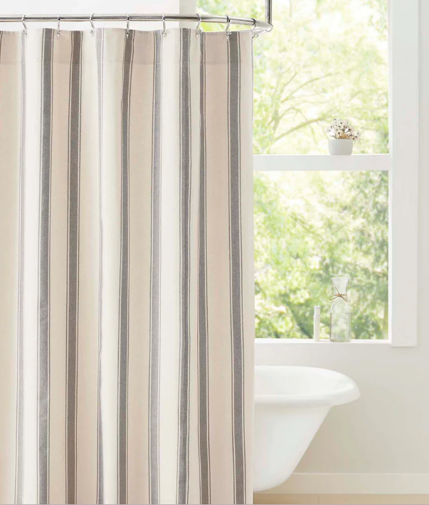 Grace Grain Sack Stripe Shower Curtain 72x72 