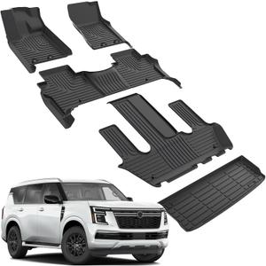 for Nissan Armada/Infiniti QX80 Floor Mats 2025 7 Seats,Car Mats for Nissan Armada All Weather Floor Mats Cargo Floor Liner Accessories 2025