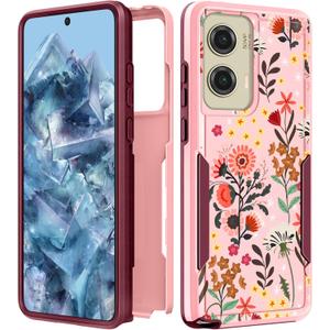 for Moto G Stylus 5G 2024 Case Women - Cute Girls Phone Cover Girly Aesthetic Design Floral Flower Heavy Duty Protective Shockproof Military Grade for Motorola Moto G Stylus 5G 2024 Cases