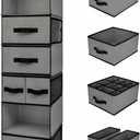 GRANNY SAYS Hanging Closet Organizer 6 Shelves, Closet Organizers and Storage with 5 Drawers, 6 Side Pockets Closet Hanging Organizer, Hanging Storage Organizer for Closet, Baby Clothes, Gray (Inseparable)