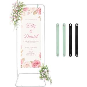 Easel Stand for Wedding Sign Holder Metal Welcome Poster Stands Wedding Seating Chart Stand Backdrop Stand Floral Ceremony Easel for Display in White
