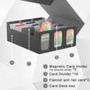 RASOO Trading Card Case 2400+MTG Deck Box 3 Row Viewing Windows Trading Cards Includes 10 Colorful Card Dividers and 3 Flannelette Card Supporters and 3 Magnetic Card Holder
