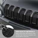 Front Grill Inserts Grille Cover Trim for 2014-2018 Jeep Cherokee (black)