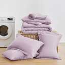 Love's cabin Full Comforter Set Light Purple, 7 Pieces Full Bed in a Bag, All Season Bedding Sets with 1 Comforter, 1 Flat Sheet, 1 Fitted Sheet, 2 Pillowcase and 2 Pillow Sham | Soft, Breathable, Lightweight, Comfortable