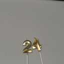 Birthday Candles, 1.96 Inch Number 24 Happy Birthday Candles, Number Candles Decoration for Birthday Party and Anniversary Celebration(Champagne Gold)