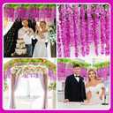 Luerbi 12 Pack Purple Red Wisteria Hanging Flowers Garland, 3.77 Feet Artificial Flower Vines, Fake Wisteria, Artificial Vines Hanging Garland for Backdrop Outdoor Yard Garden Decor