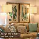 GO&SO Large Drum Lamp Shades Woven Lampshades Barrel Shape, 16" L x 12" H (E26 Spider),Farmhouse Lampshades For Floor Lamps & Table Lamps, Hand Crafted Replacement Lamp Shade, Easy Assembly Required