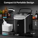 Antarctic Star Nugget Ice Maker Countertop with Soft Chewable Ice, Portable Sonic Ice Maker with Basket and Scoop, Removable Top Cover, Auto-Cleaning for Home/Party/RV/Camping (Stainless Steel Black) Stainless Steel Black, 34Lbs/24H