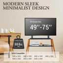 MyGift Modern TV Stand with Shelf for Flat Screens, Minimalist Metal and Beech Wood Television Mount Stand, Holds up to 75 Inches, Large